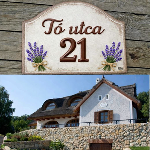 Egyedi  levendula- Provence kerámia utcanévtábla  - Meska.hu