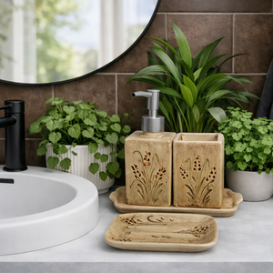  Egyedi elegáns-stílusos kerámia fürdőszoba szett - otthon & életmód - fürdőszoba - szappantartó - Meska.hu