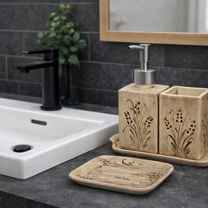  Egyedi elegáns-stílusos kerámia fürdőszoba szett - otthon & életmód - fürdőszoba - szappantartó - Meska.hu