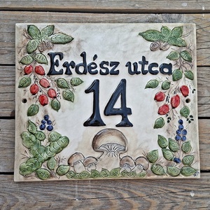 Őszi erdő. Egyedi kerámia utcanév tábla - Meska.hu