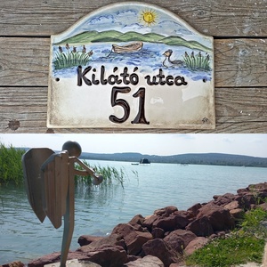 Egy kis kacsás Balaton-  Egyedi kerámia táblakép   - Meska.hu