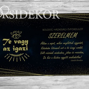 TE VAGY AZ IGAZI ÜNNEPI Házassági évforduló tábla, Otthon & Életmód, Dekoráció, Kép & Falikép, Táblakép, , MESKA