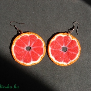 Pink grapefruit  fülbevaló -  - Meska.hu