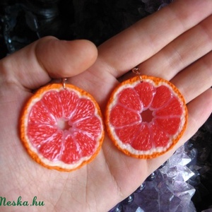 Pink grapefruit  fülbevaló -  - Meska.hu