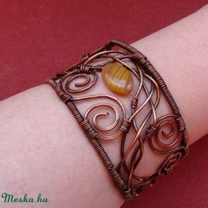 Vörösréz  karkötő Flora - Meska.hu