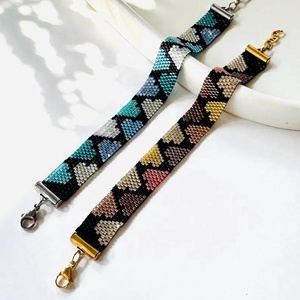 Színes szív handmade karkötő, Ékszer, Karkötő, Széles karkötő, Ékszerkészítés, MESKA