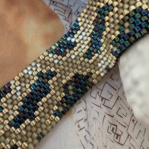 Gyöngy karkötő - kígyó mintával, Miyuki karkötő - ékszer - karkötő - gyöngyös karkötő - Meska.hu