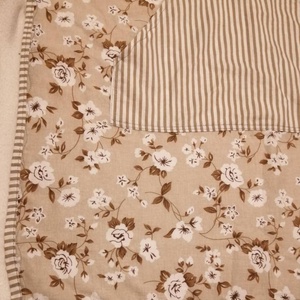 Kötény - világosbarna alapon virágos és csíkos mintás pamutvászonból II.  - otthon & életmód - konyhafelszerelés, tálalás - konyhai textil - kötény - Meska.hu