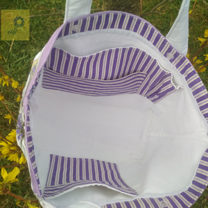 Textil ajándékos táska - közepes méretű, levendula mintás Provence stílusban - táska & tok - kézitáska & válltáska - kézitáska - Meska.hu