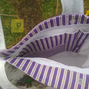 Textil ajándékos táska - közepes méretű, levendula mintás Provence stílusban - táska & tok - kézitáska & válltáska - kézitáska - Meska.hu