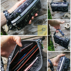Ezüst csillogó alkalmi textil kézitáska, csuklótáska, pénztárca, mobiltelefon tartó - táska & tok - pénztárca & más tok - kártyatartó & irattartó - Meska.hu
