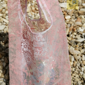 Mintás organza ajándékos táska, ökotáska - kicsi, rózsaszín  - Meska.hu