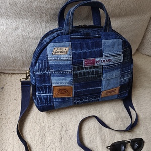 Farmer patchwork kézitáska - táska & tok - kézitáska & válltáska - vállon átvethető táska - Meska.hu