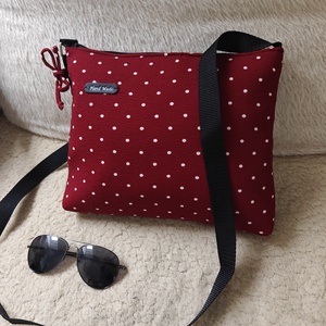 Bordó pöttyös textil táska - Meska.hu