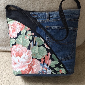 Nagy méretű farmer táska - táska & tok - kézitáska & válltáska - belső rendező - Meska.hu