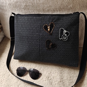 Cipzárszíves textil táska, Táska & Tok, Kézitáska & válltáska, Vállon átvethető táska, , MESKA