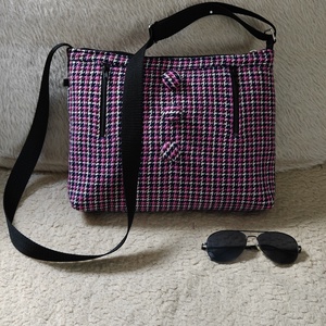 Rózsaszín tónusú textil táska - táska & tok - kézitáska & válltáska - vállon átvethető táska - Meska.hu