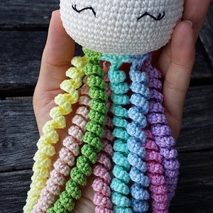 Polip pasztell színű szivárványos karokkal - játék & sport - plüssállat & játékfigura - polip - Meska.hu