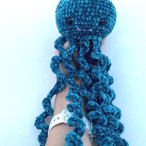 Zsenília polip / medúza türkiz színben  - játék & sport - plüssállat & játékfigura - polip - Meska.hu