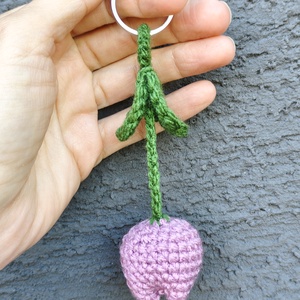 Tulipán kulcstartó - táskadísz PINK - táska & tok - kulcstartó & táskadísz - táskaakasztó - Meska.hu
