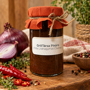 Nussy Kamrája - �GrillTársa Pikáns - Chilis Lilahagymás Chutney 300ml - Meska.hu