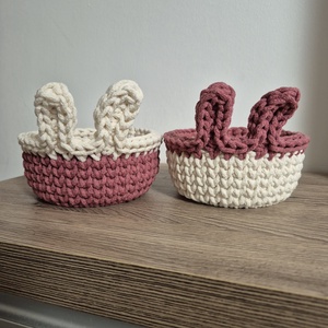 Nyuszifüles kosarak, Ünnepi díszek, dekorációk, Húsvéti díszek és dekorációk, Húsvéti asztaldíszek, , MESKA