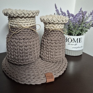 Horgolt vázák, Otthon & Életmód, Dekoráció, Asztal és polc dekoráció, Asztaldísz, Horgolás, MESKA