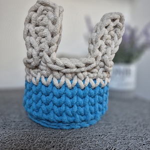 Horgolt nyuszi tároló - Meska.hu