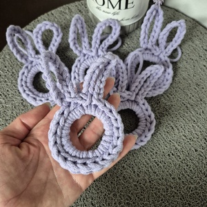 Felakasztható nyuszi dísz, Ünnepi díszek, dekorációk, Húsvéti díszek és dekorációk, Húsvéti tojásfadíszek, Horgolás, MESKA