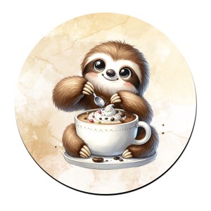 Kávés lajhár egy kis nasival bögre alátét, , , MESKA