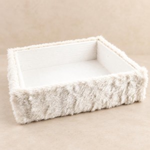 Reliofi rövidszőrű műszőrme szalagos box � fehér, 21 � 20 � 6,5 cm - Meska.hu