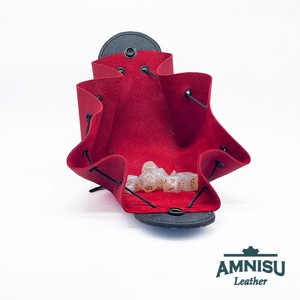 Fekete - piros sárkányszemes bőr 2in1 szütyő és kockatálca - Xena - játék & sport - szerepjáték - Meska.hu