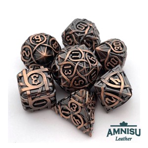 Fekete - réz mintás fém kockaszett, Játék & Sport, Szerepjáték, , MESKA