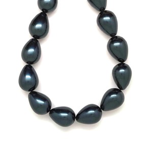 Kagyló bevonatos acélkék csepp 14x19mm, Kellékek & szerszámok, Ásvány alapanyag, Ásványfüzér, , MESKA