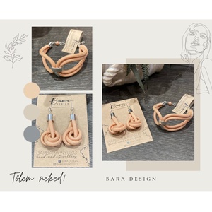 Beige twist szett karkötővel - ékszer - ékszerszett - Meska.hu