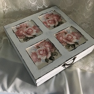 VINTAGE-ablak... II., Ékszer, Ékszertartó, Ékszerdoboz, Decoupage, transzfer és szalvétatechnika, Festett tárgyak, MESKA
