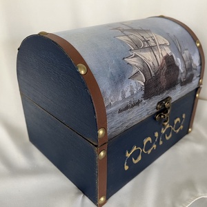 Klasszikus hajósláda..., Otthon & Életmód, Dekoráció, Dísztárgy, Decoupage, transzfer és szalvétatechnika, Festett tárgyak, MESKA