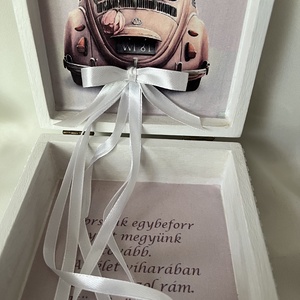 Esküvői pénzátadó dobozka... II., Esküvő, Nászajándék, Esküvői pénzátadó doboz, Decoupage, transzfer és szalvétatechnika, MESKA