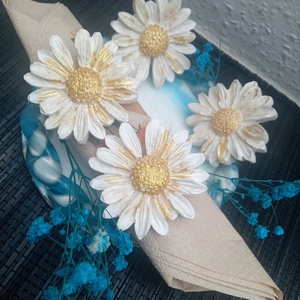 Margaréta szalvétagyűrű szett  6 db - otthon & életmód - konyhafelszerelés, tálalás - tálalás - szalvétatartó, szalvétagyűrű - Meska.hu