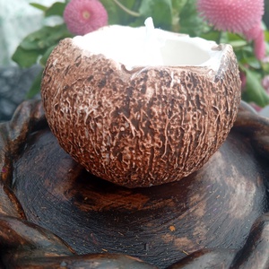 Hawaii kókuszdióhéj dekoráció 2 db - esküvő - dekoráció - asztaldísz - Meska.hu