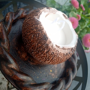 Hawaii kókuszdióhéj dekoráció 2 db, Esküvő, Dekoráció, Asztaldísz, Gipszöntés, MESKA