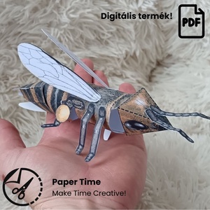 Realisztikus Papír Méhecske � DIY Papercraft Template - művészet - makett, modell - Meska.hu