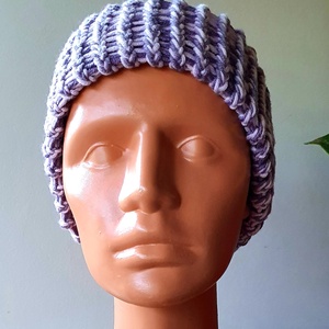 Lila-rózsaszín-fehér 100% merinó gyapjú sapka - ruha & divat - sál, sapka, kendő - sapka - Meska.hu