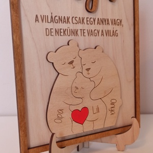 Fából készült anyák napi dekoráció - otthon & életmód - dekoráció - asztal és polc dekoráció - asztaldísz - Meska.hu