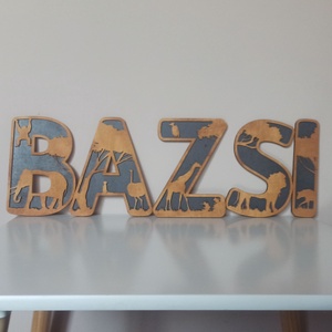 Névtábla szafari díszítéssel, Otthon & Életmód, Babaszoba, gyerekszoba, Gyerek névtábla, Famegmunkálás, MESKA