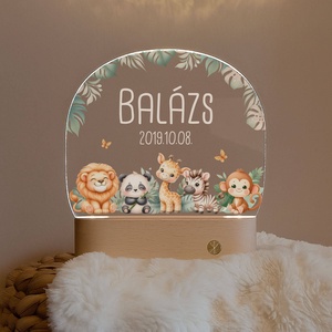 Akril éjjeli fény nyomtatott mintával- szafari állatok, Otthon & Életmód, Babaszoba, gyerekszoba, Babaszoba dekoráció, Mindenmás, MESKA