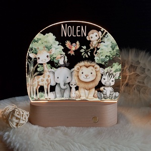 Akril éjjeli fény nyomtatott mintával- szafari - baba - mama - babaszoba dekoráció - éjszakai fény - Meska.hu