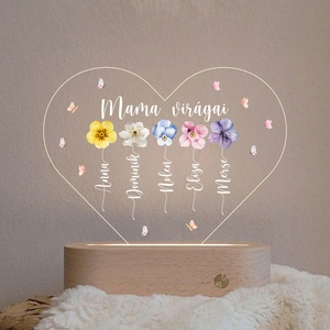 Akril éjjeli fény- Mama virágai - Meska.hu