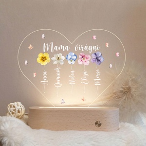 Akril éjjeli fény- Mama virágai - otthon & életmód - dekoráció - asztal és polc dekoráció - asztaldísz - Meska.hu