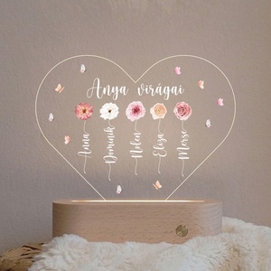 Akril éjjeli fény- Anya virágai - Meska.hu